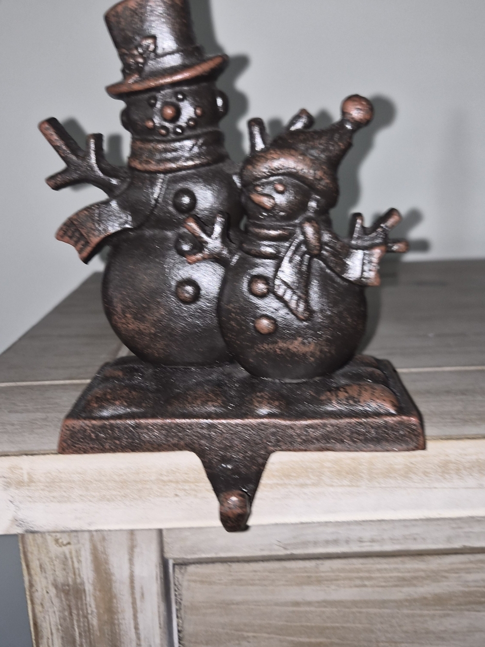 Holiday Snowman Hook Figure - Copper Finish